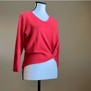 NIC+ZOE - Vibrant Coral Red Cotton Blend Sweater - Medium